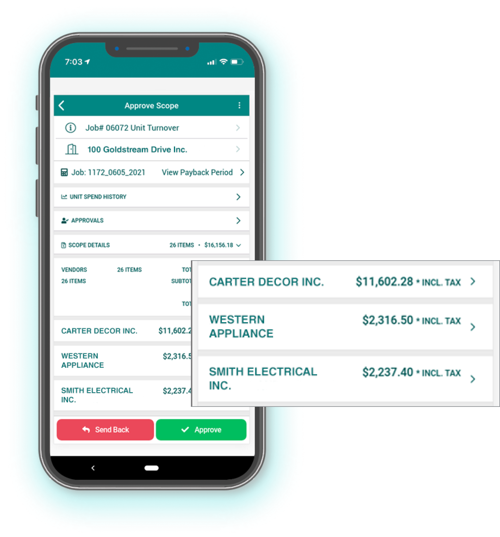 Mobile - approve scope with callout